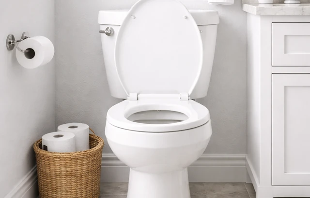 modern-bathroom-toilet-interior-blog Modern bathroom with white toilet and tiled floor interior